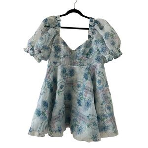 Selkie Blue and White Floral Dress